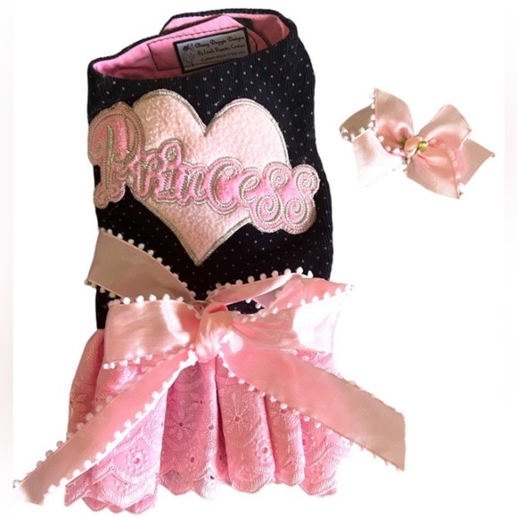 INCREDIBLE Princess Designer Dog Dress with Matching Hair Clip*
